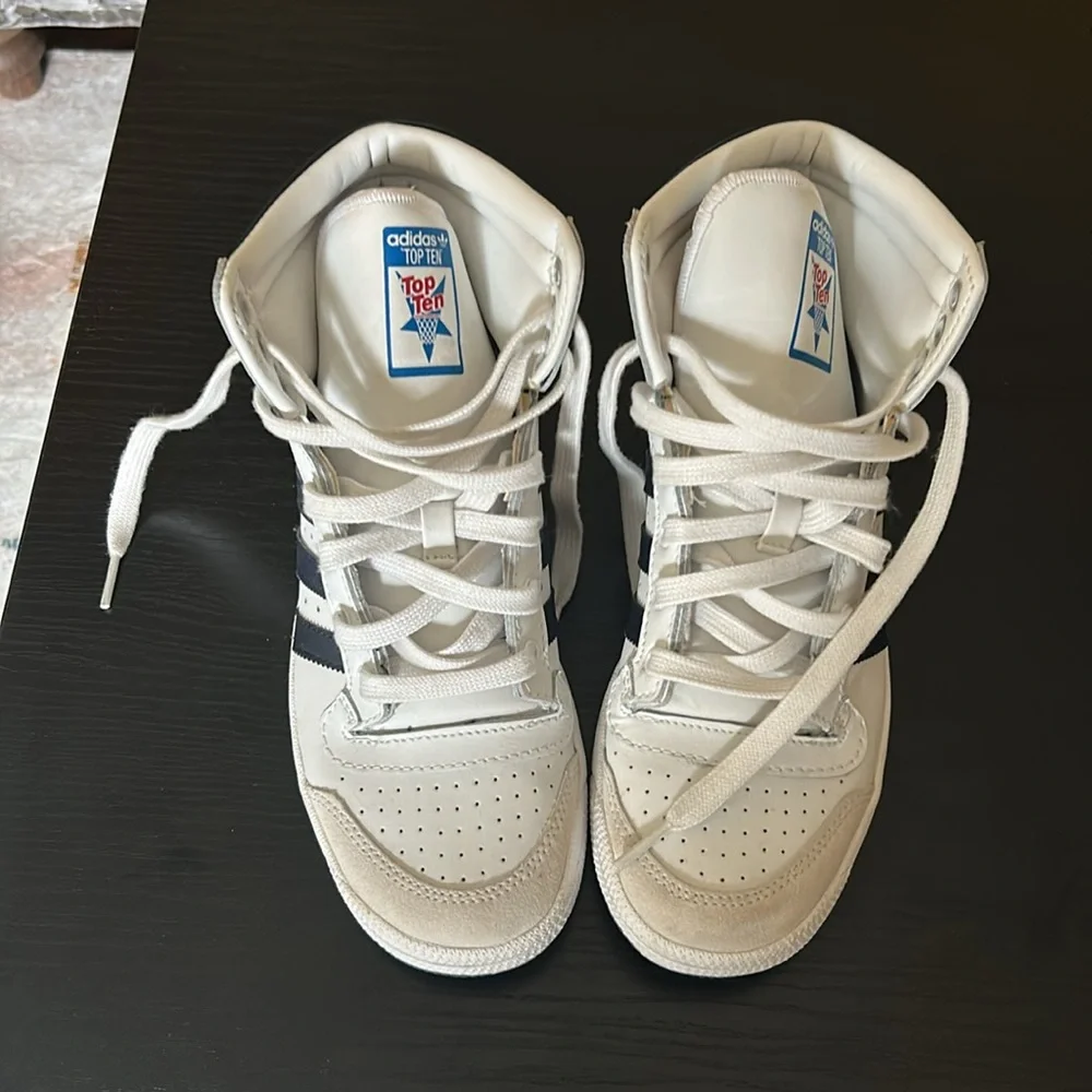 Adidas Top Ten Sneakers white, blue and red youth size 5. Women’s 7 - Picture 6 of 8
